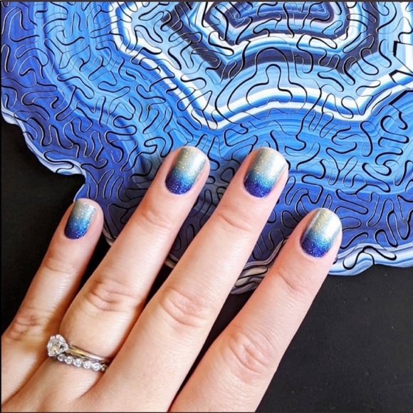 🎉Former HP🎉 *Retired* Color Street: Long Time No Sea | Mint Blue Glitter - Picture 2 of 8